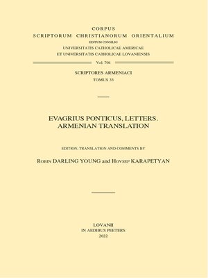 cover image of Evagrius Ponticus, Letters. Armenian Translation